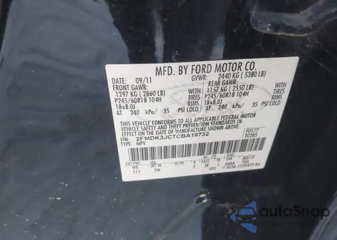 2012 Ford Edge Sel from USA, damaged, VIN 2FMDK3JC7CBA19732